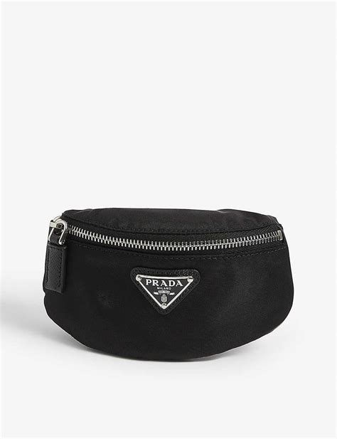 prada logo nylon banana bag|prada designer handbags.